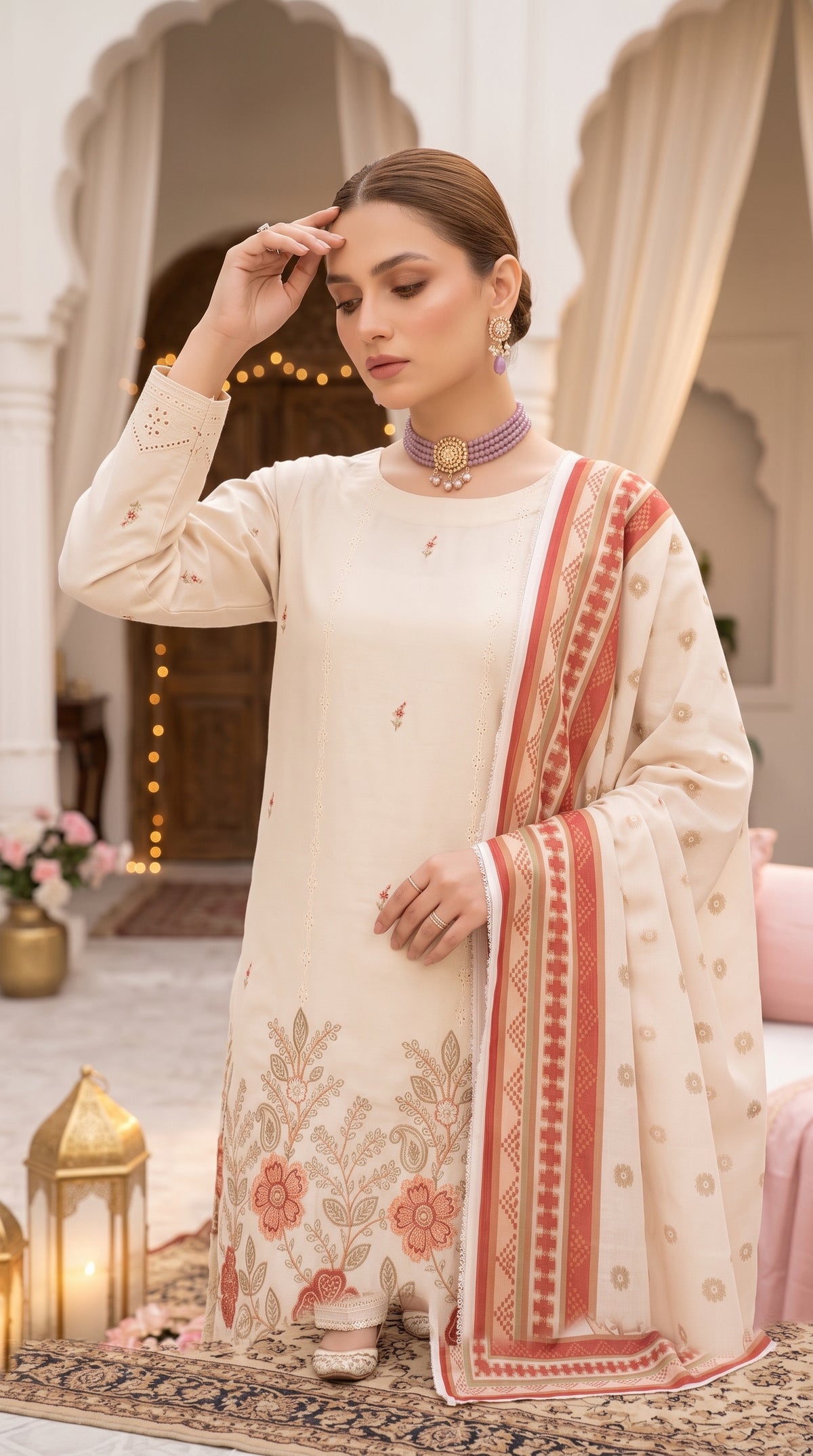 Hurab By Anaya Noor Heavy Emb Viscose 3PC