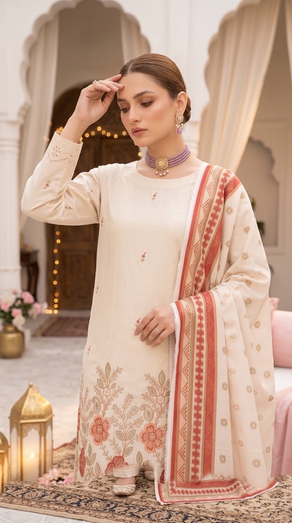 Hurab By Anaya Noor Heavy Emb Viscose 3PC
