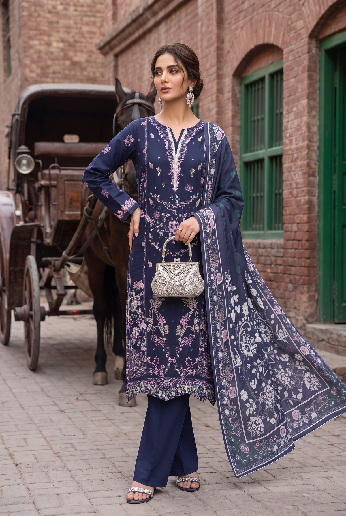 Sukhaina By Anaya Noor Fully Emb Slub Marian 3PC