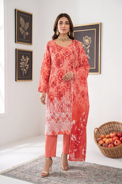 Print Kari By Anaya Noor Heavy Emb Banadora Lawn 3PC