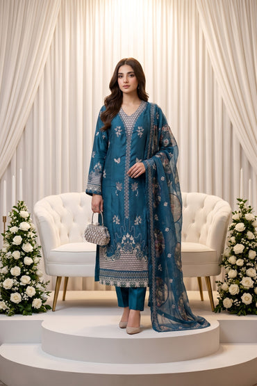 Lazer Kari By Anaya Noor Emb Viscose 3PC