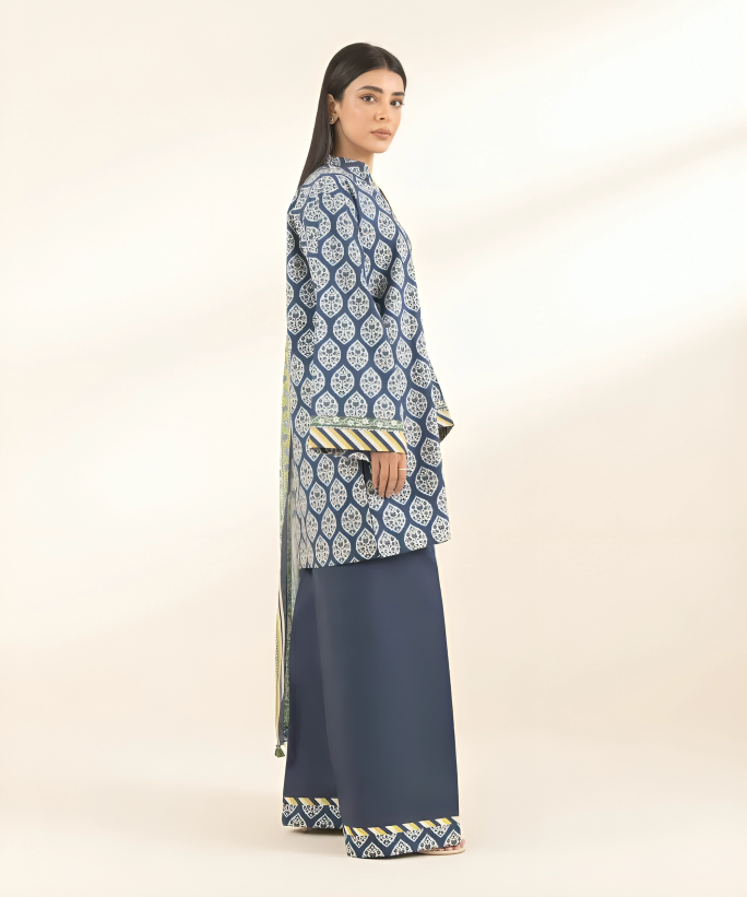 Sapphire Digital Printed Linen 3-PC