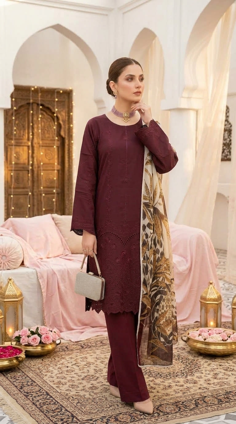 Dream Stone By Anaya Noor Full Heavy Emb Viscose 3PC