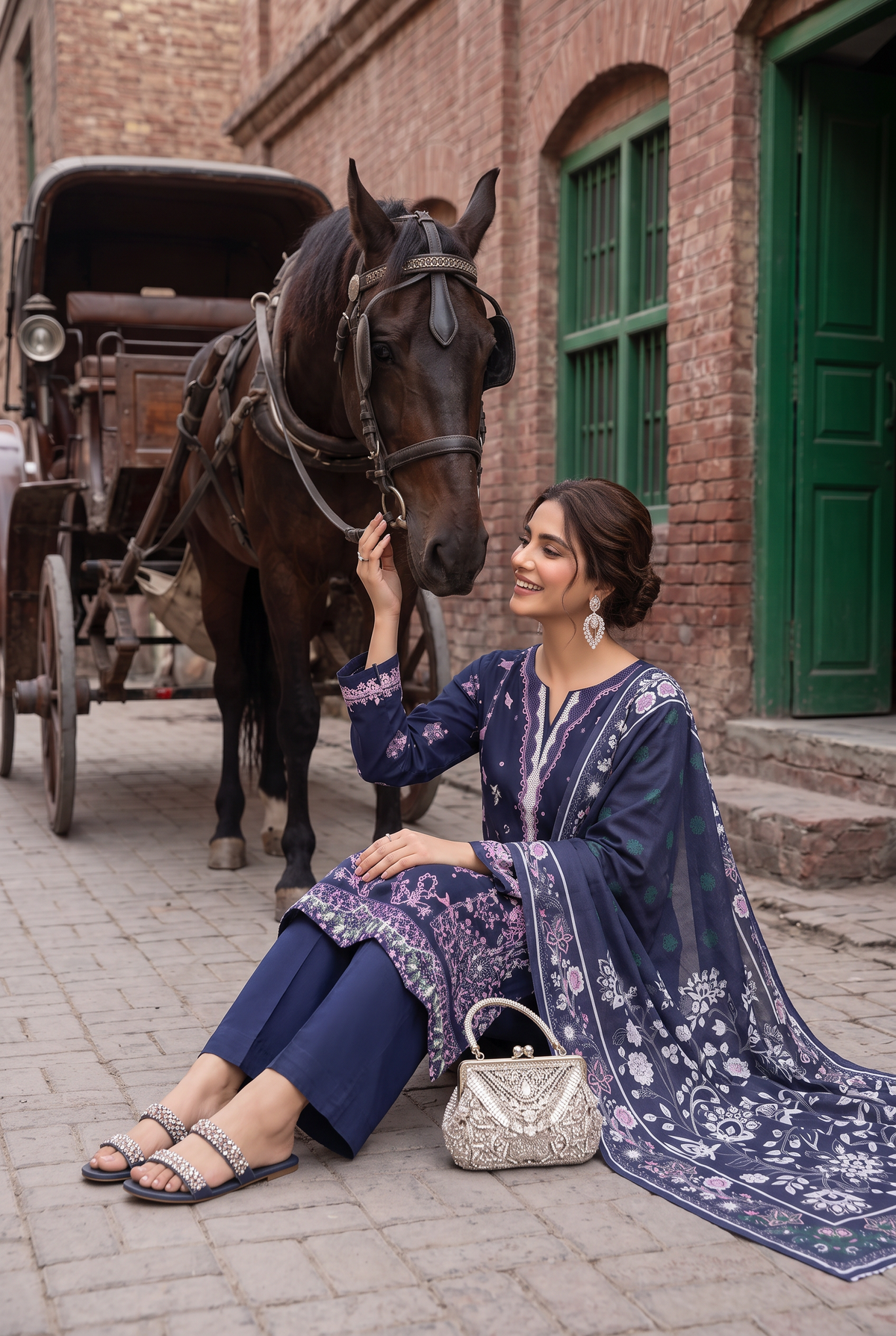 Sukhaina By Anaya Noor Fully Emb Slub Marian 3PC