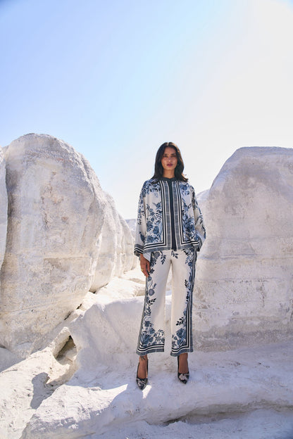 Lulusar Silk Shirt & Trouser 2-Pcs