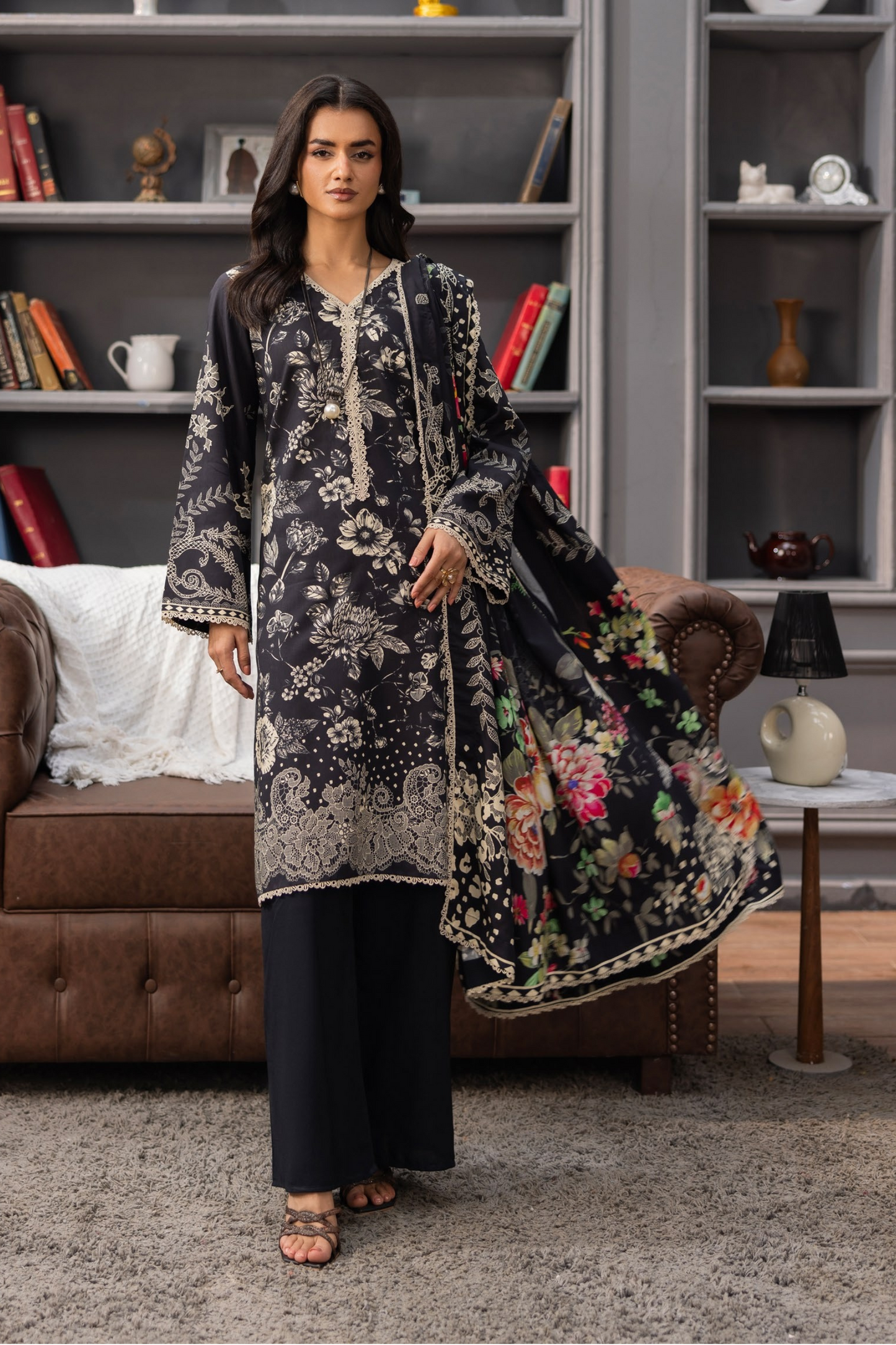 Raiha Luxury Printed Linen 3PC