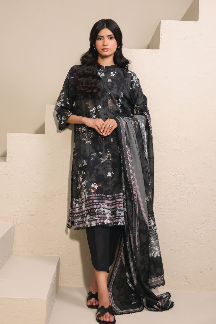 Raqs By Uneq Digital Printed Slub Khaddar 3PC