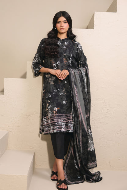 Raqs By Uneq Digital Printed Slub Khaddar 3PC