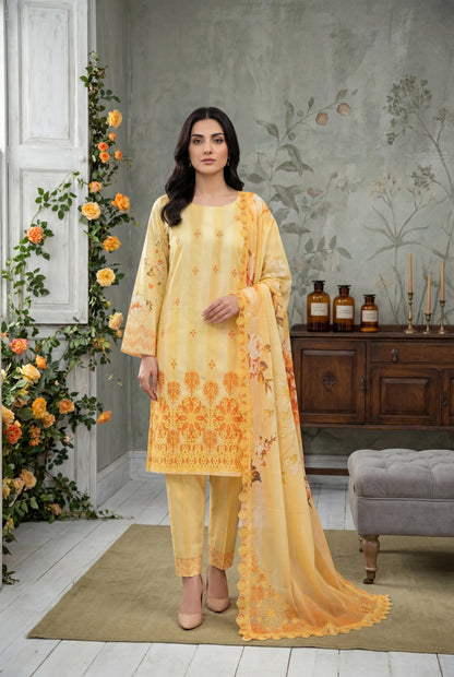 Zevek By Anaya Noor Printed & Chickenkari Lawn 3PC