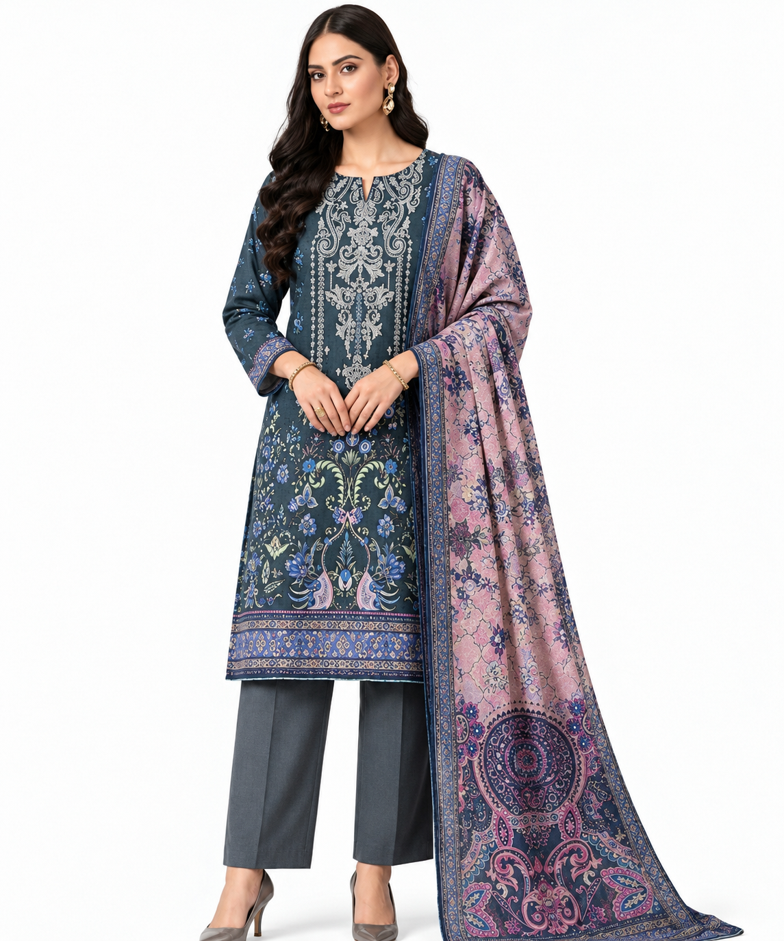 Bonanza Satrangi Digital Printed Karandi 3PC