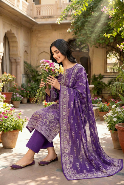Riwaaz By Anaya Noor Printed & Emb Lawn 3PC