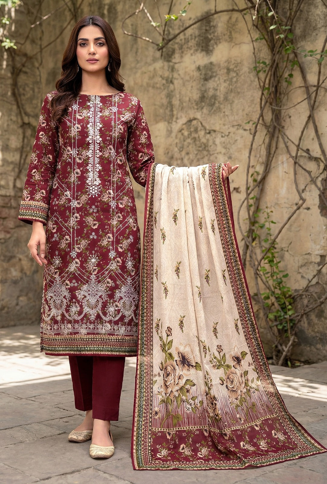 Riwaaz By Anaya Noor Printed & Emb Lawn 3PC