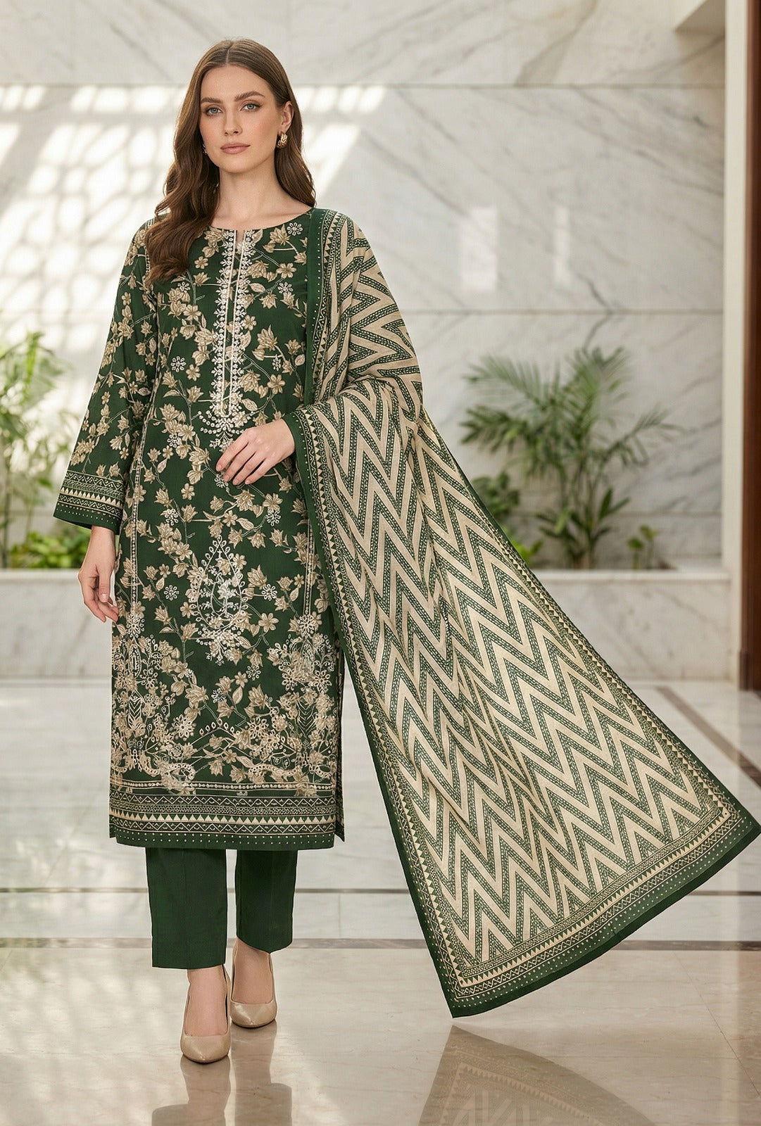 Riwaaz By Anaya Noor Printed & Emb Lawn 3PC