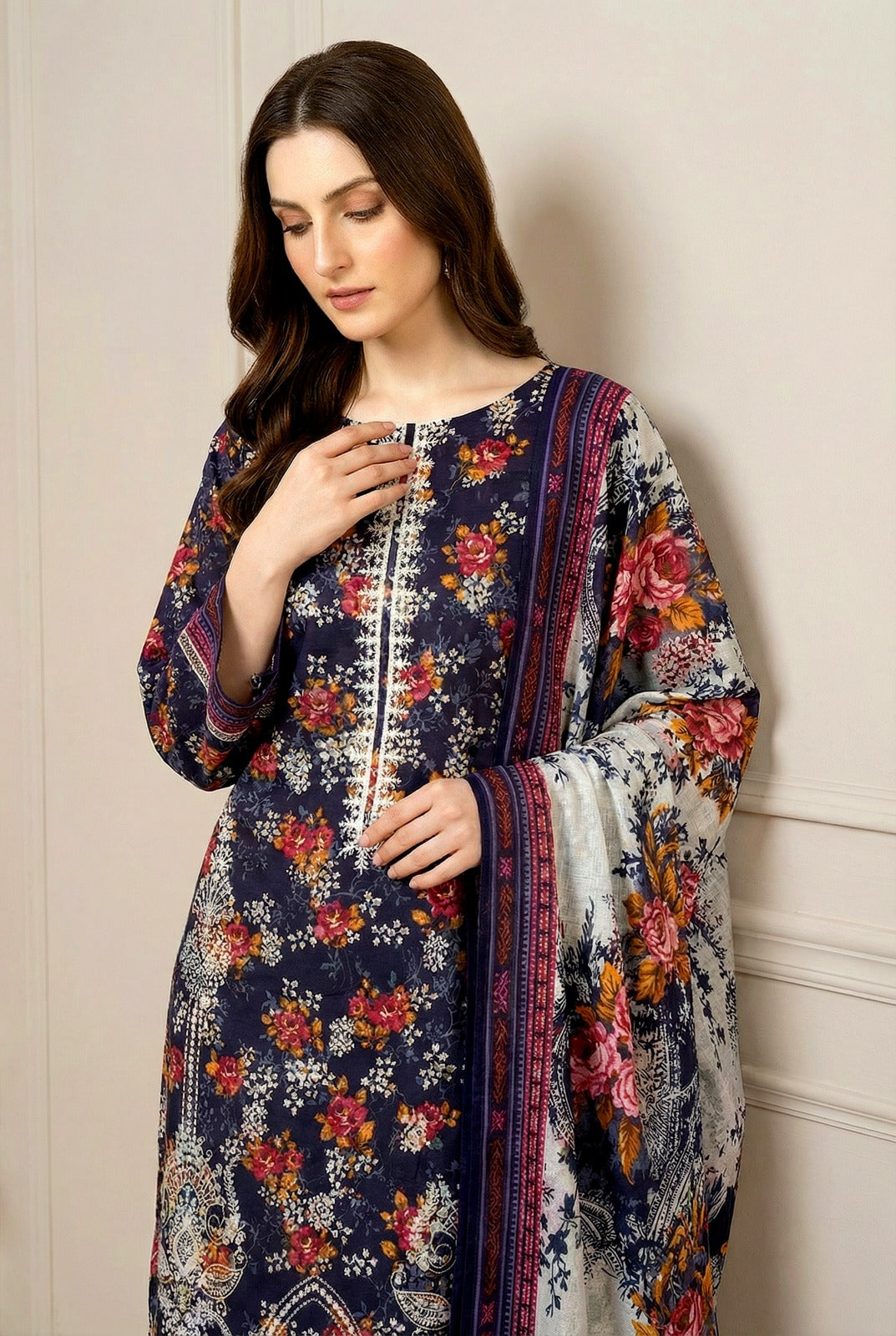 Riwaaz By Anaya Noor Printed & Emb Lawn 3PC