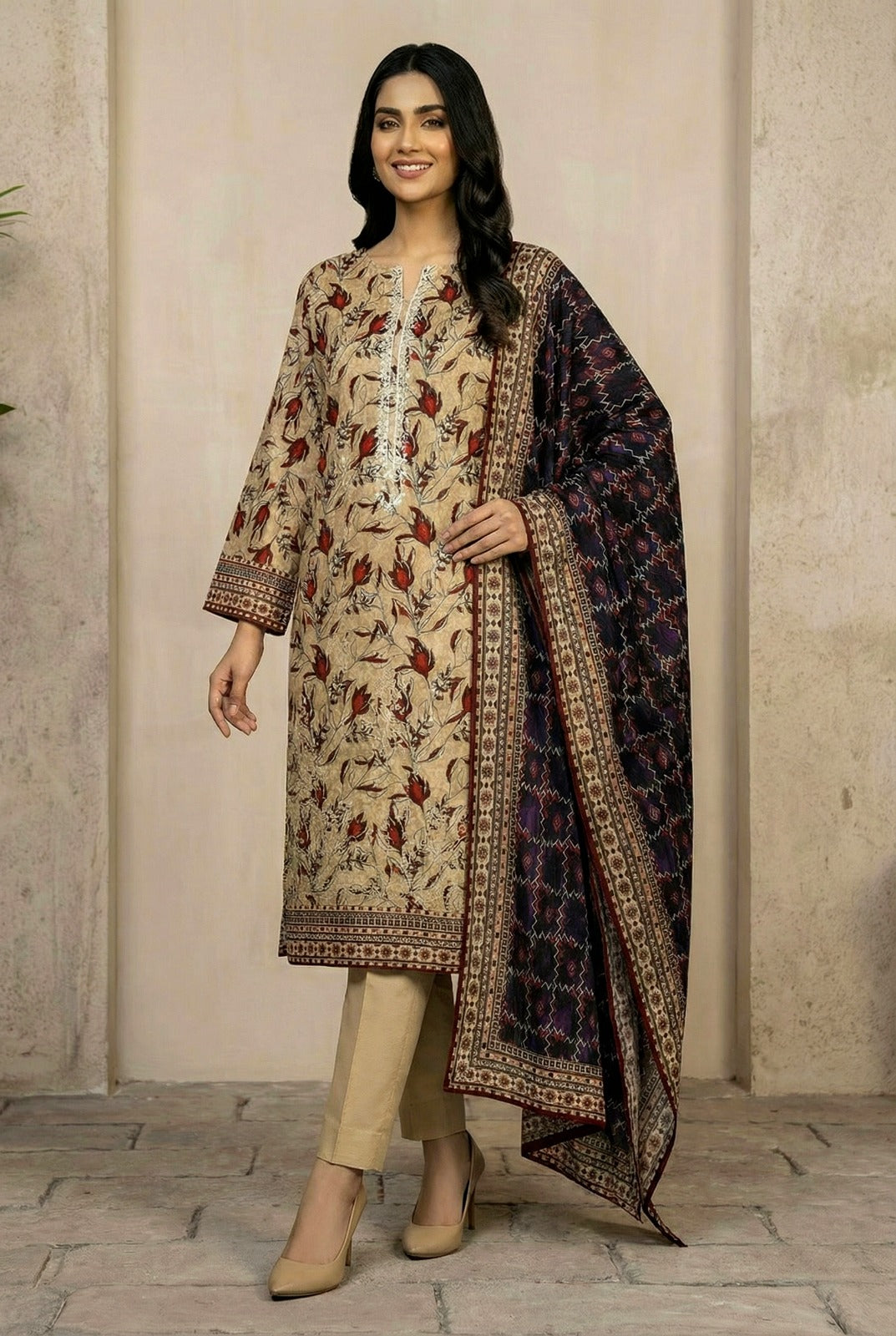 Riwaaz By Anaya Noor Printed & Emb Lawn 3PC