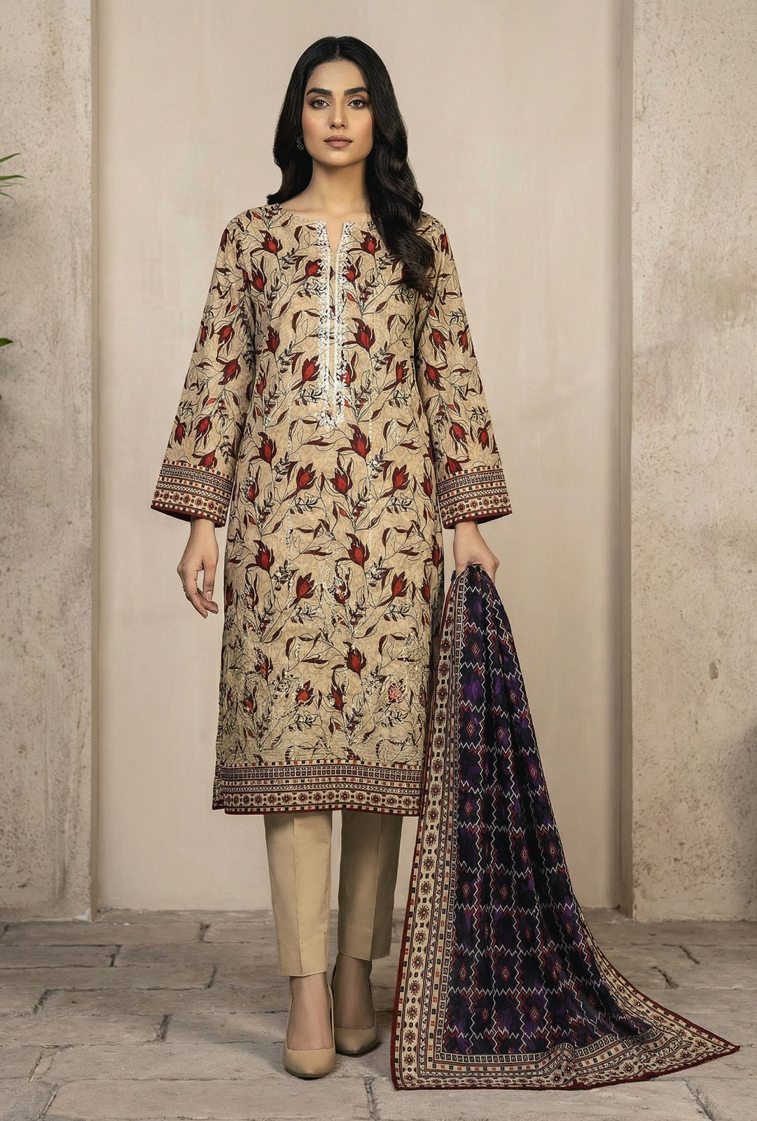 Riwaaz By Anaya Noor Printed & Emb Lawn 3PC