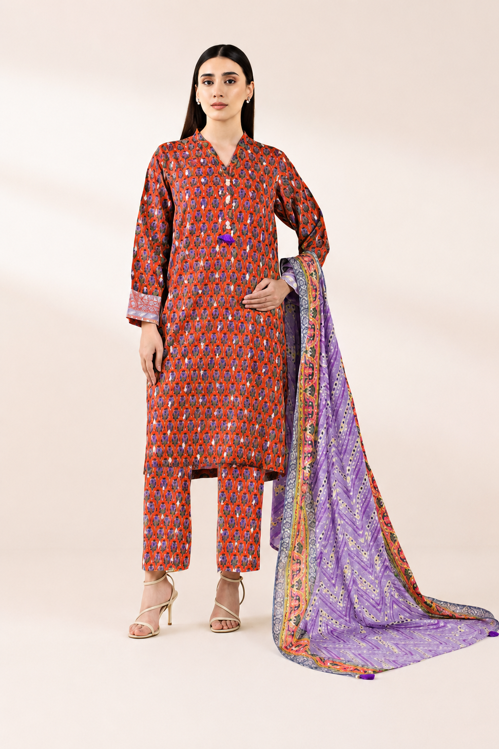 Sapphire Digital Printed Bana Dora Lawn 3PC