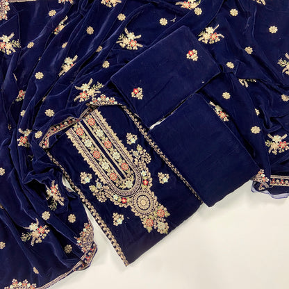 Maria B Luxury Velvet Embroidered Suit – 3PC