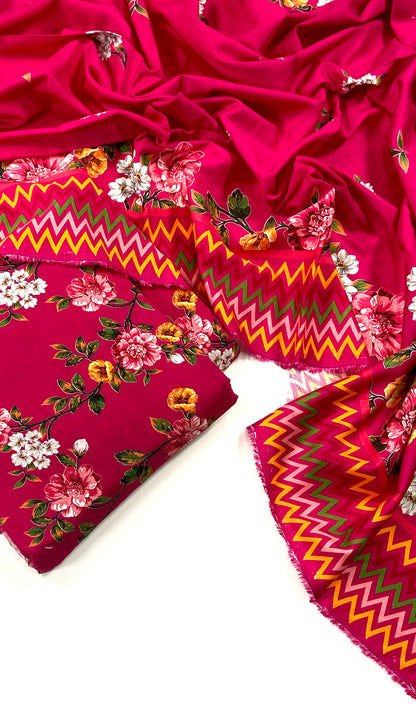 Anaya Noor Printed Bana Dora Slub Linen 3PC