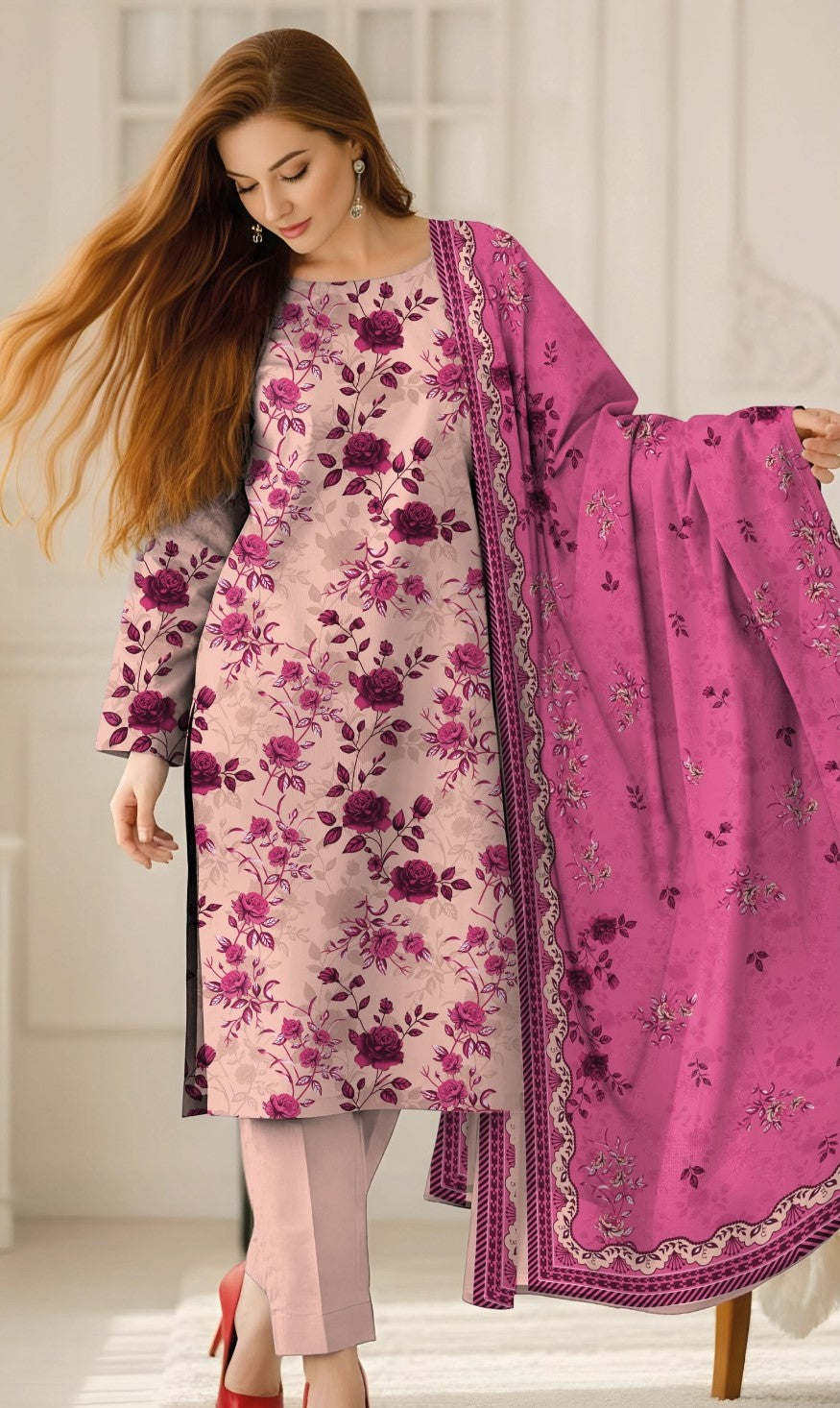 Coco Prints Fancy Printed Lawn 3PC