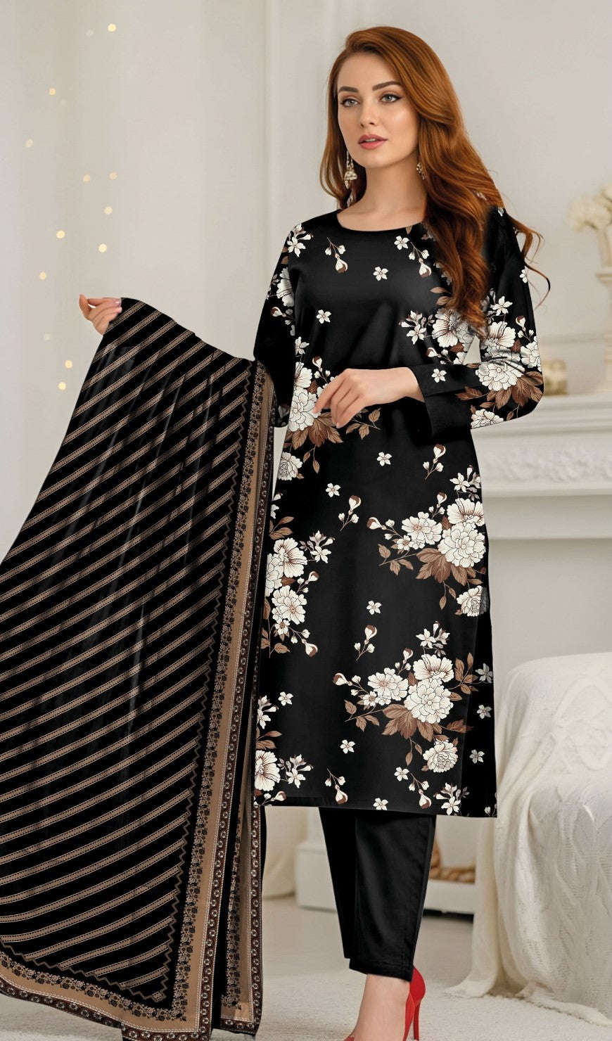Coco Prints Fancy Printed Lawn 3PC