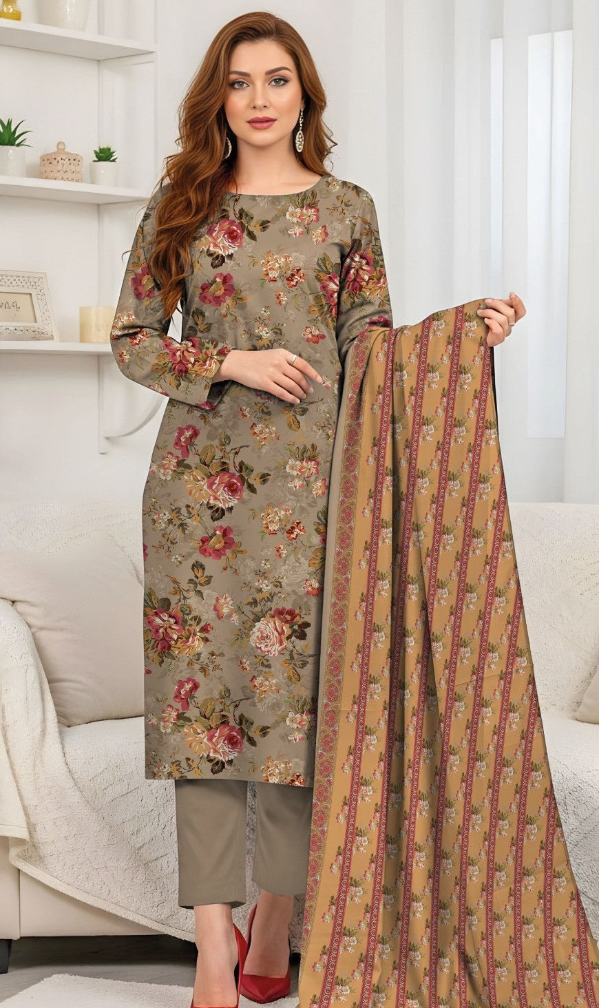 Coco Prints Fancy Printed Lawn 3PC