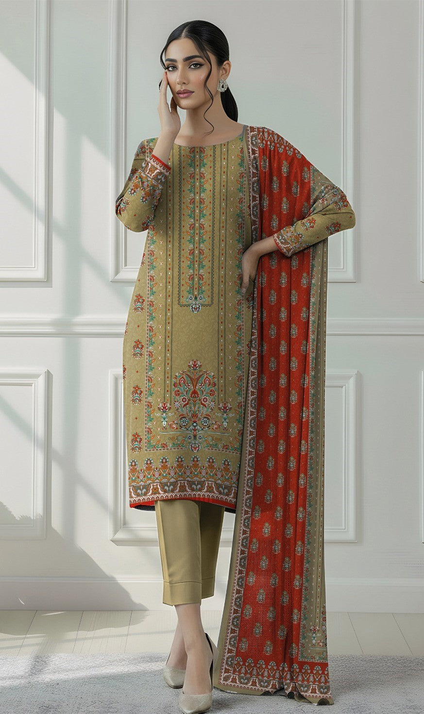 Coco Prints Fancy Printed Lawn 3PC