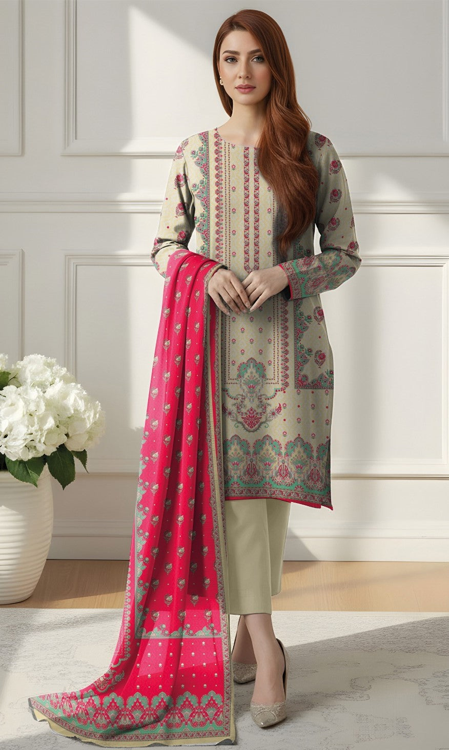 Coco Prints Fancy Printed Lawn 3PC