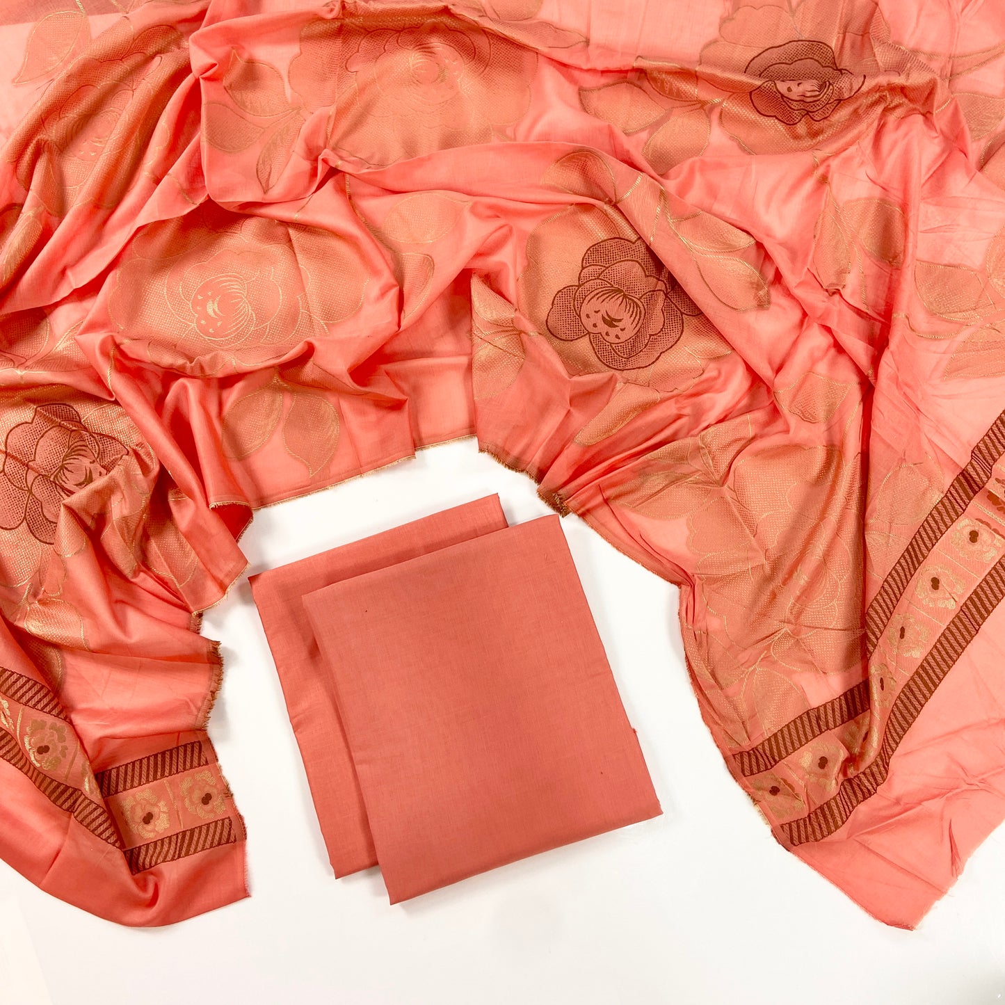 Self Jacquard Voil Shawl 3PC Unstitched