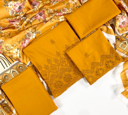 Anaya Noor Embroidered Dhanak 3PC
