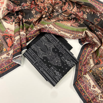 Mausummery Digital Printed Khaddar 3PC