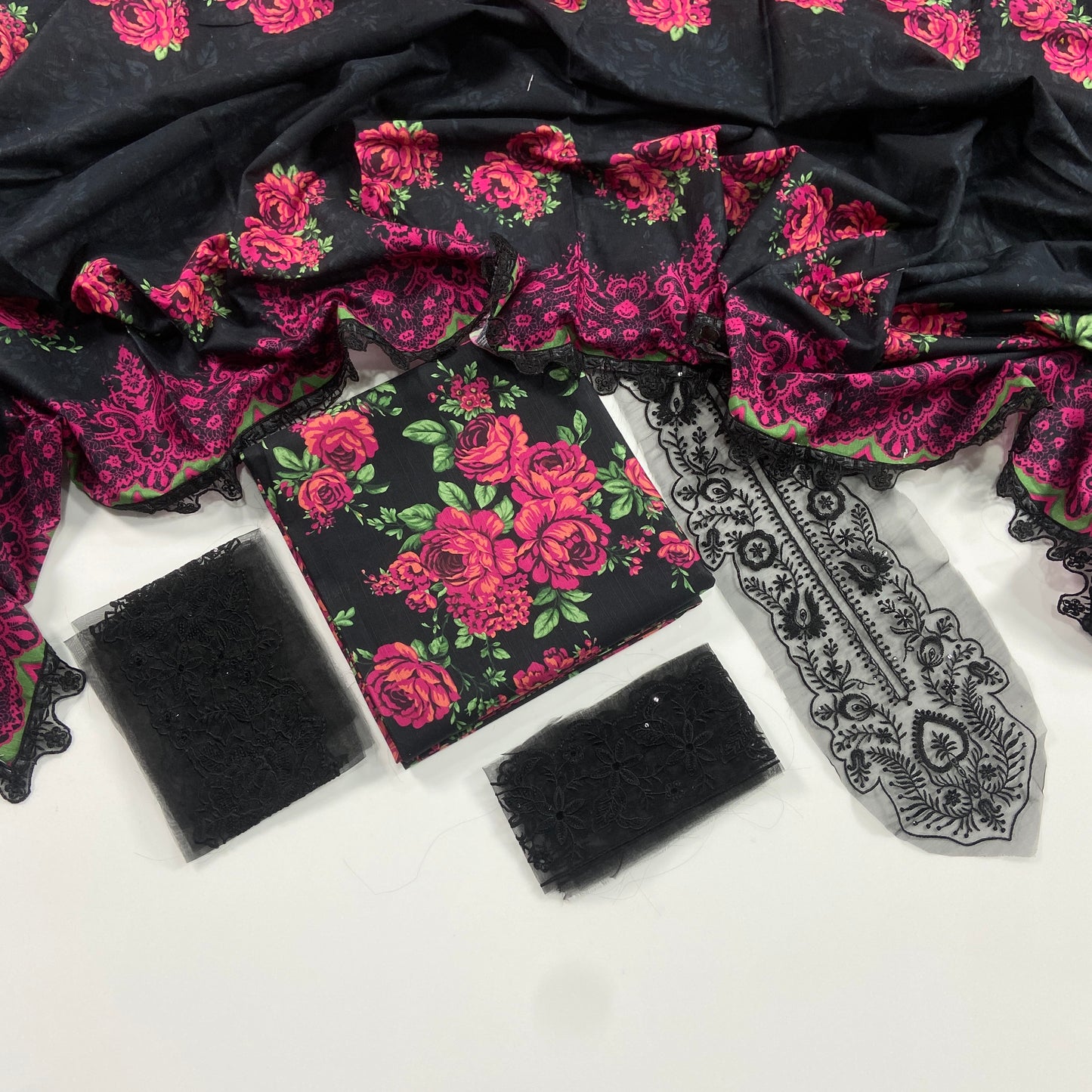 Baroque Embroidered Khaddar With Patches-3PC