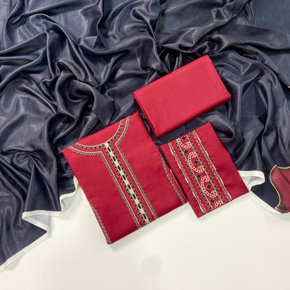 Iznik Luxury Emb Dhanak 3PC