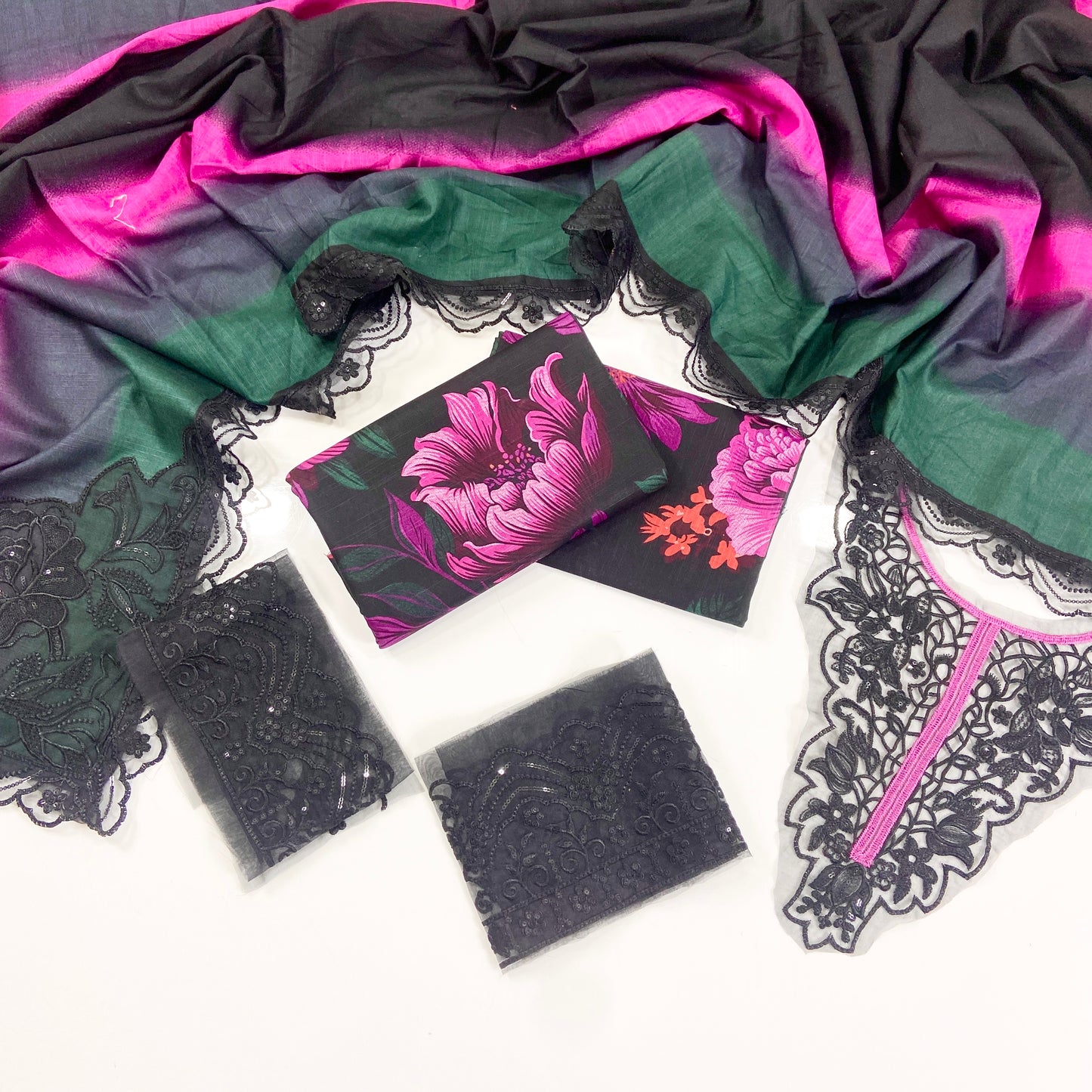 Iznik Emb Khaddar With  Emb Patches 3PC