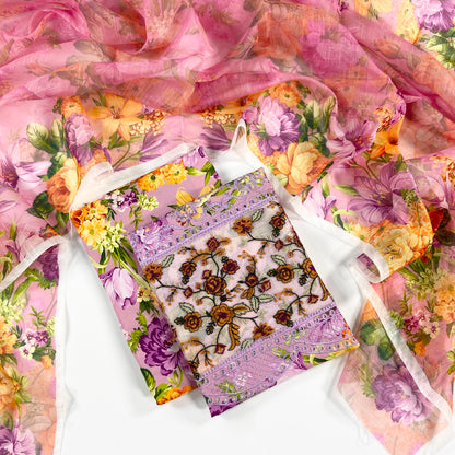 Anaya Noor Emb Bana Dora Lawn With Daman Laserkari 3PC