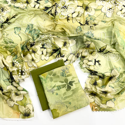 Monal Digital Printed Lawn With Voil Dupatta 3PC