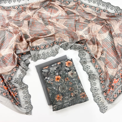 Almeerah By Anaya Noor Digital and Emb Lawn Booring Daman 3PC