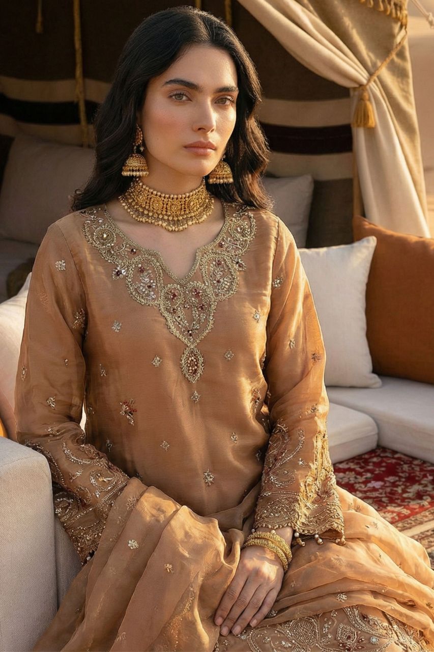 Fatima Bano | Zarqoon | Emb Organza-3PC