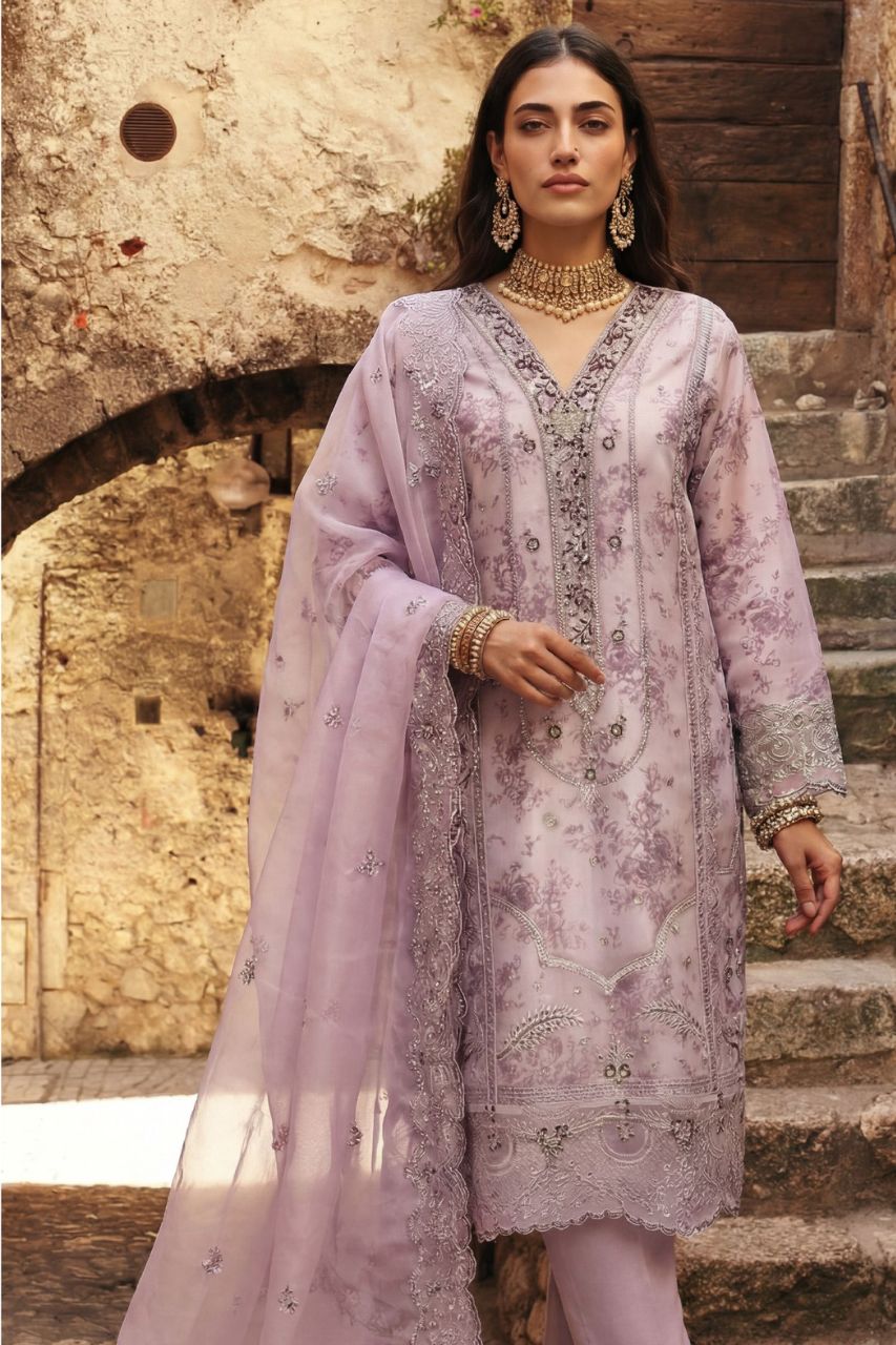 Aira By Dressline Semi-Stitched | Organza