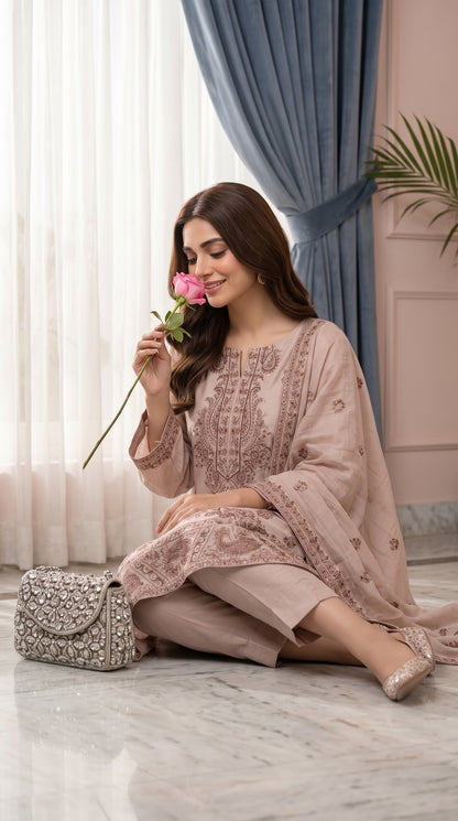 Halima By Anaya Noor Premium Emb Viscose 3PC