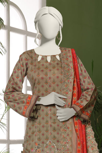 Almeerah Emb & Printed Lawn 3PC