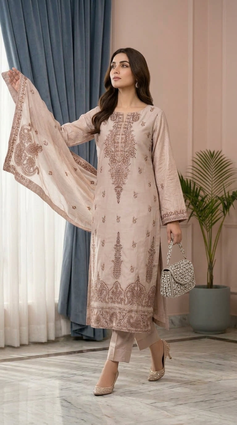 Halima By Anaya Noor Premium Emb Viscose 3PC