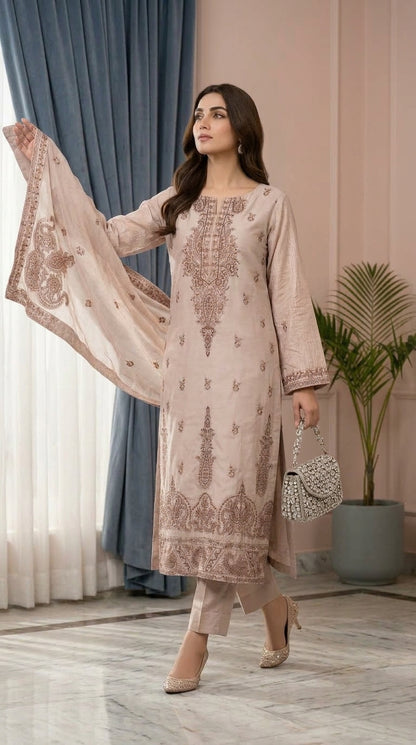 Halima By Anaya Noor Premium Emb Viscose 3PC