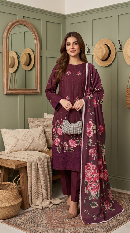 Hurab By Anaya Noor Heavy Emb Viscose 3PC