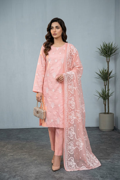 White Rose By Anaya Noor Emb Viscose 3PC