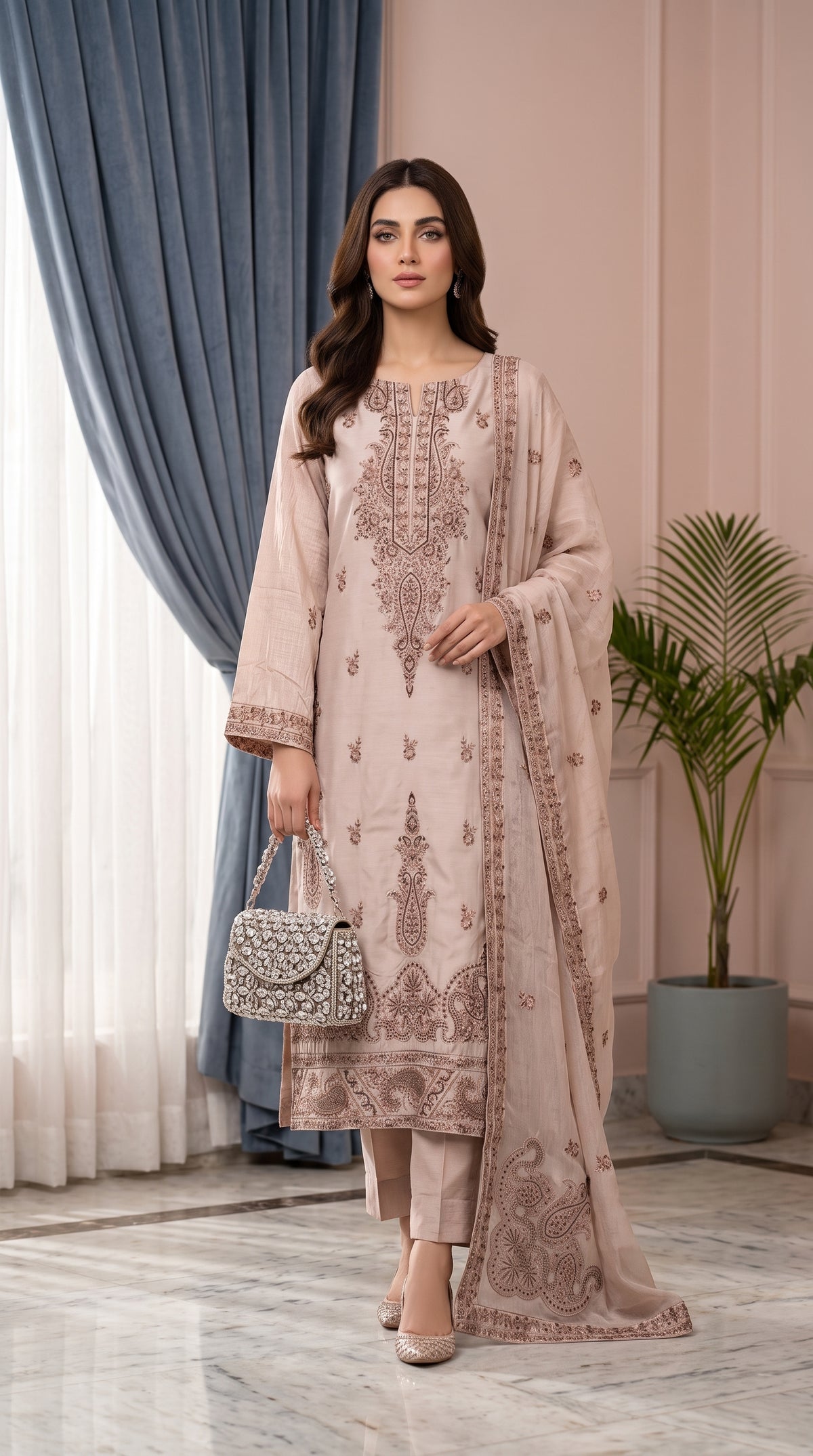 Halima By Anaya Noor Premium Emb Viscose 3PC