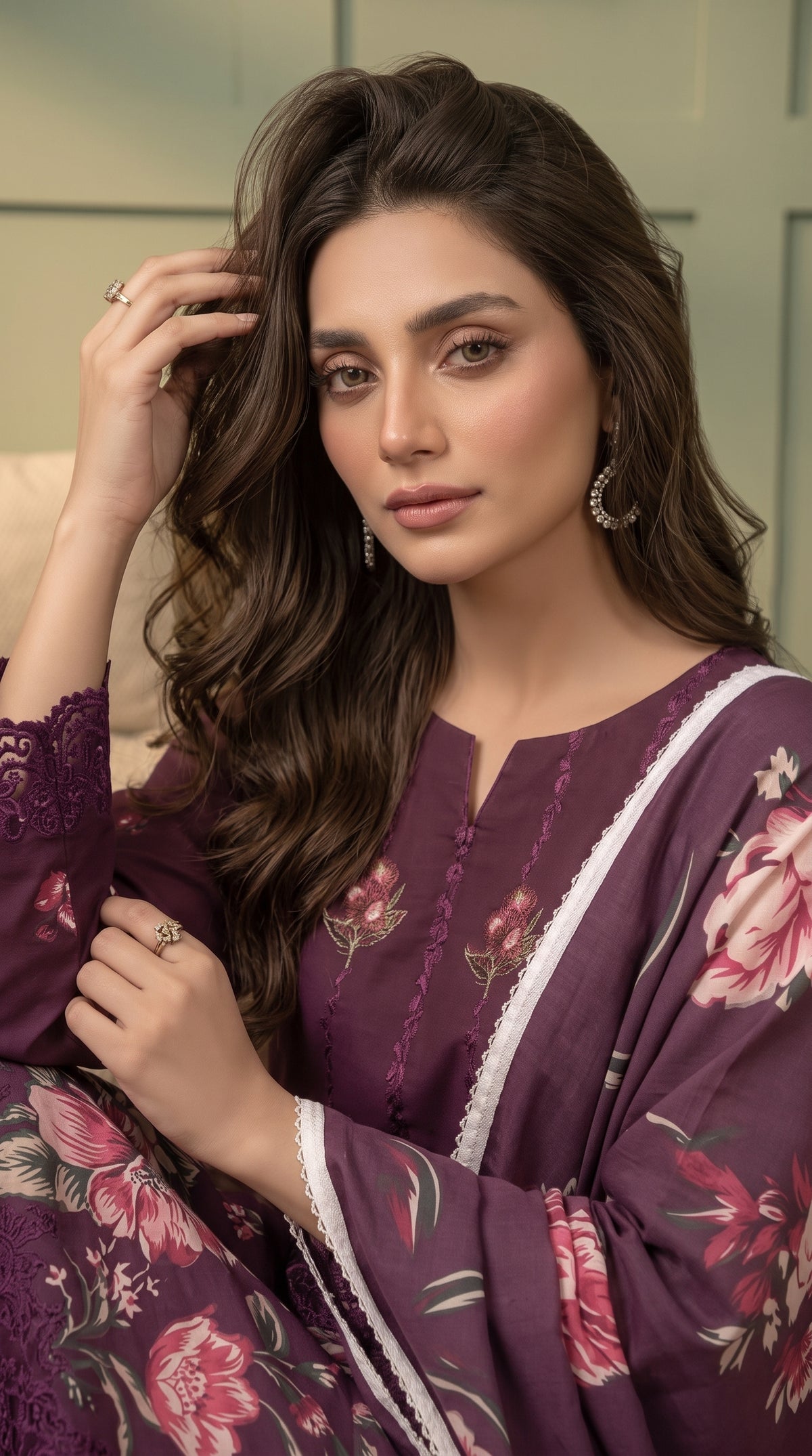Hurab By Anaya Noor Heavy Emb Viscose 3PC
