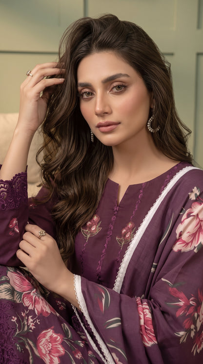 Hurab By Anaya Noor Heavy Emb Viscose 3PC