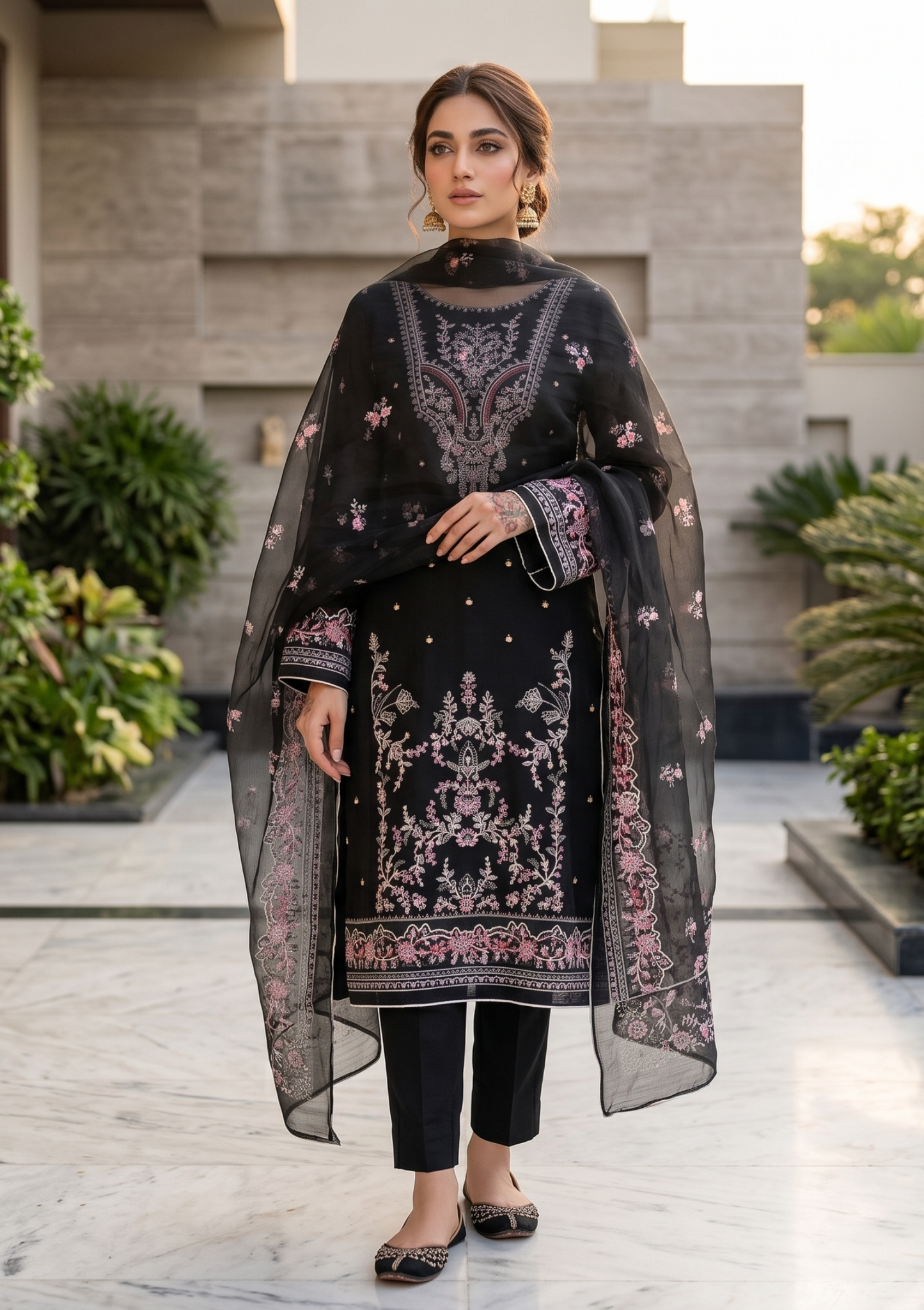 Rise By Anaya Noor Heavy Plain Emb Lawn 3PC