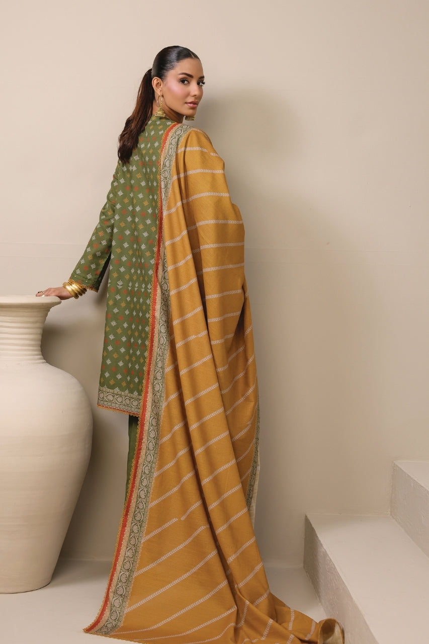 Raqs By Uneq Digital Printed Slub Khaddar 3PC